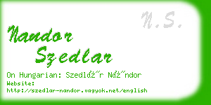 nandor szedlar business card